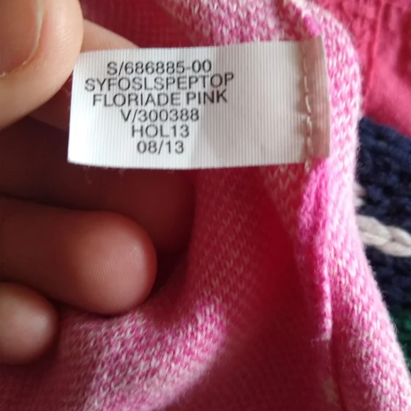 Banana Republic Pink Grid Peplum Sweater 100% Cotton Size Small - Picture 7 of 7